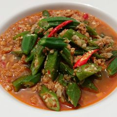 A picture of Okra With Otak Otak.