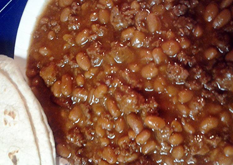 Recipe of Super Quick Homemade Pork and beans with hamburger