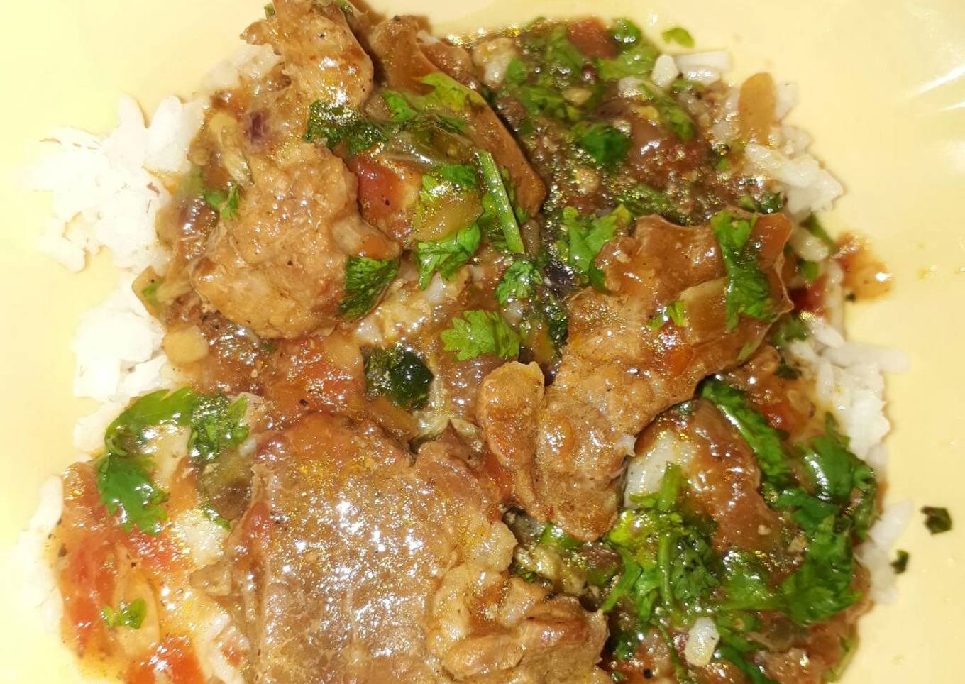 Wet fried beef stew