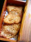 Chicken Breast Cutlets Over Rice Coated with Starch + Bread Crumbs