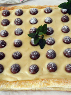 Una foto de Tarta de hojaldre con crema de Baileys