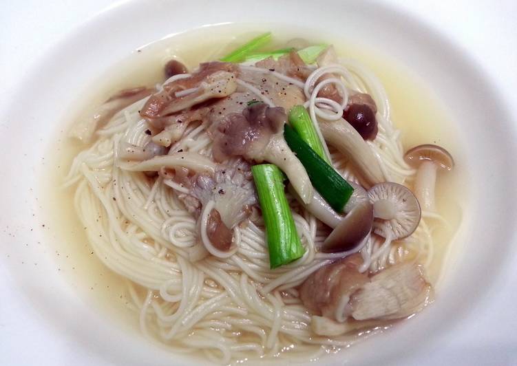 Homemade Mushroom Vegan Noodle Soup