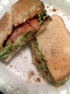 A picture of Cierra's all vegetarian BLT.