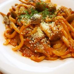 A picture of Napolitan-Style Stir-Fried Udon Noodles - Great for Lunch, Great for Kids.
