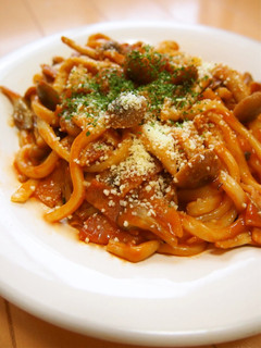 A picture of Napolitan-Style Stir-Fried Udon Noodles - Great for Lunch, Great for Kids.