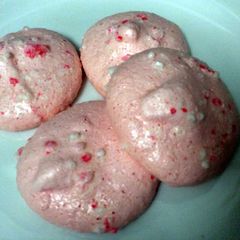 A picture of Pink Peppermint Meringues.