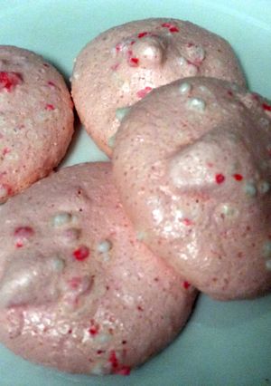 A picture of Pink Peppermint Meringues.