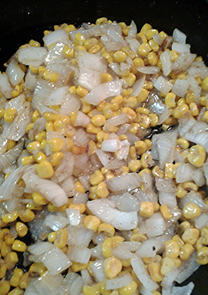 A picture of Corn and onions.