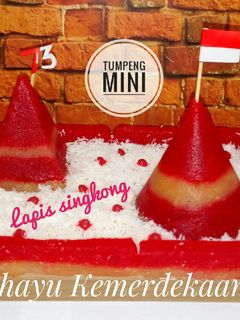 Foto resep Tumpeng mini lapis singkong merah putih 🇮🇩
