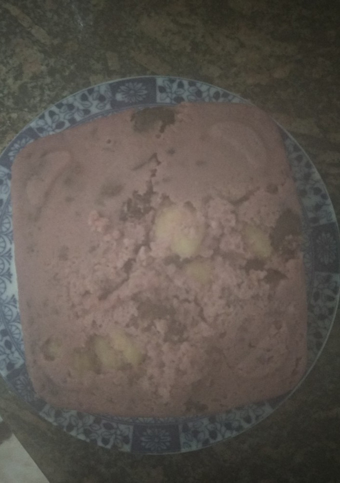 Una foto de Budín vegetariano de banana y ciruela índigo (microondas) 🐼🐾🐾