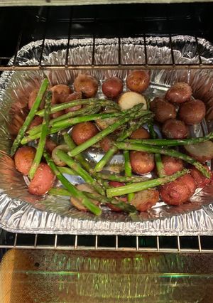 Una foto de Papas con Espárragos