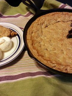 A picture of Cast Iron Skillet Chocolate Chip Cookie.