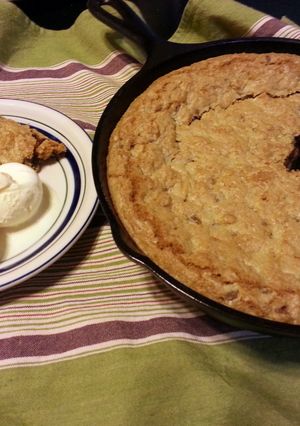 A picture of Cast Iron Skillet Chocolate Chip Cookie.