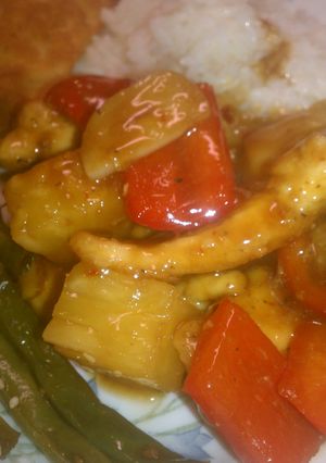 A picture of Pineapple Orange Chicken.