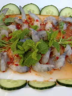 A picture of Shrimp in spicy fish sauce and garlic chillies.