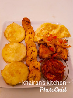 Doya, plantain da kaza ainihin hoton girkin