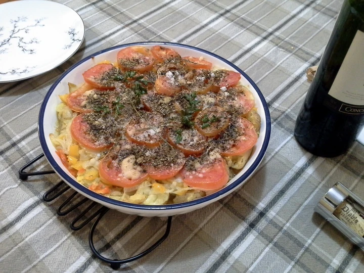 Recipe vegetarian caramelized pizza (no dough) the So Delicious Delicious