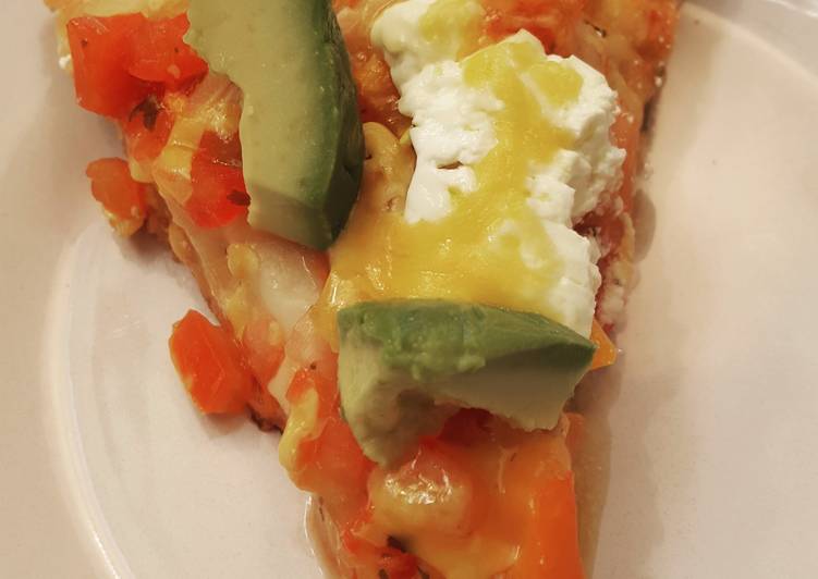 Recipe of Ultimate Salsa, Cheddar, Sour Cream &amp; Avocado Pizza