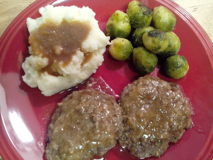 Easy Steps to Prepare Salisbury steak and onion gravy the Delicious Delicious