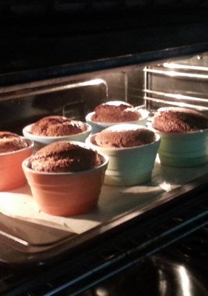 A picture of simple chocolate souffle.