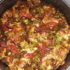 A picture of Homemade mince pizza #charityrecipe #4weekschallenge.