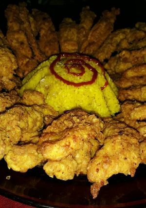 صورة لوصفة استربس الفراخ المقلية