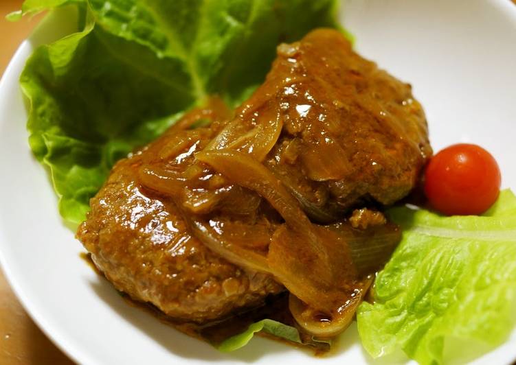 Steps to Prepare Any-night-of-the-week Quick and Easy Simmered Hamburger Steaks