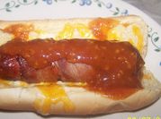 A picture of bbq hotdogs