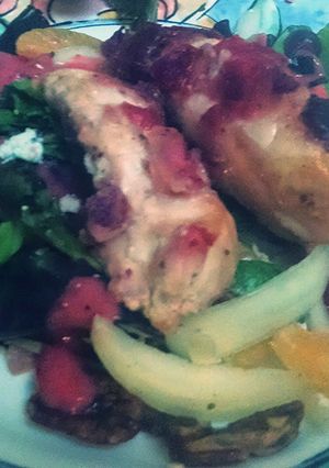 A picture of Cran-orange chicken.