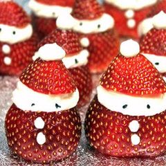 A picture of Vickys Strawberry Santas, GF DF EF SF NF.