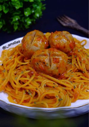 Foto resep Spaghetti Bolognaise with Meat Ball