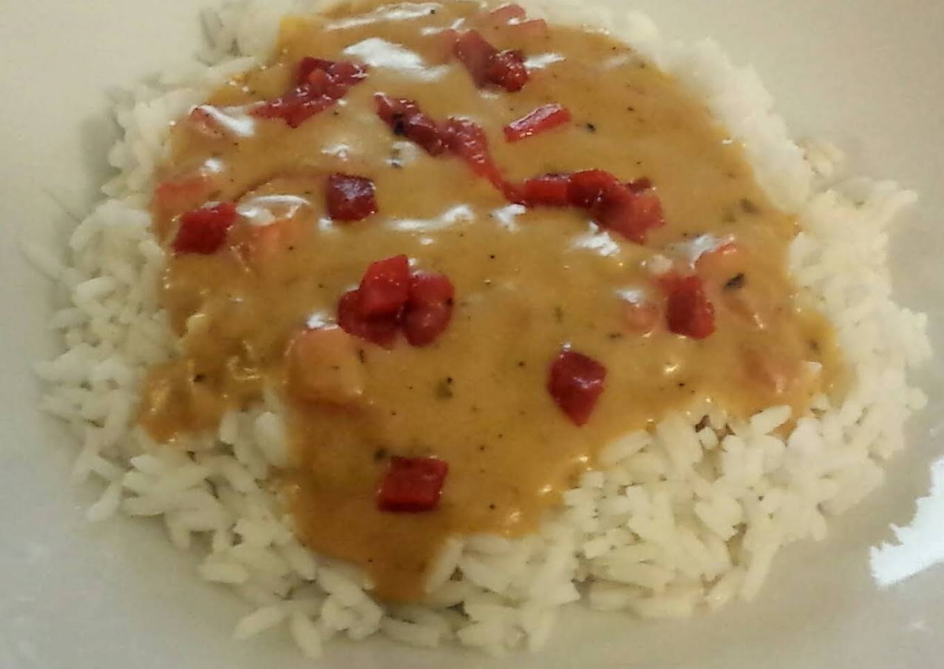 Spicy Rarebit on Rice