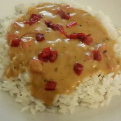 A picture of Spicy Rarebit on Rice.