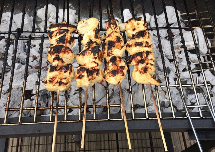 Easiest Way to Make Any-night-of-the-week Yoghurt marinated chicken skewers