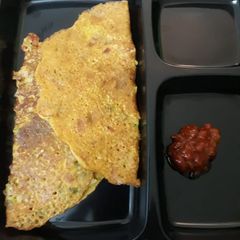 Besan Chilla / Gram flour pancake A picture of Besan Chilla / Gram flour pancake.