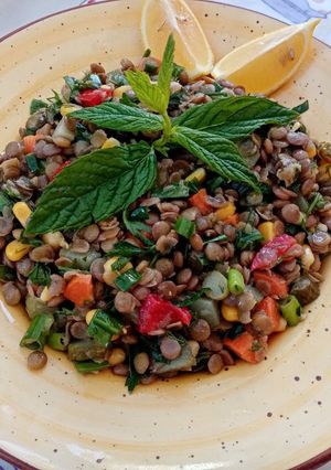 O poză a rețetei Salata de linte verde.