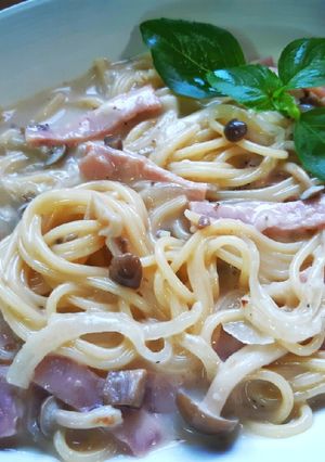 รูปของ Carbonara Mushroom Spaghetti แบบง่ายๆ