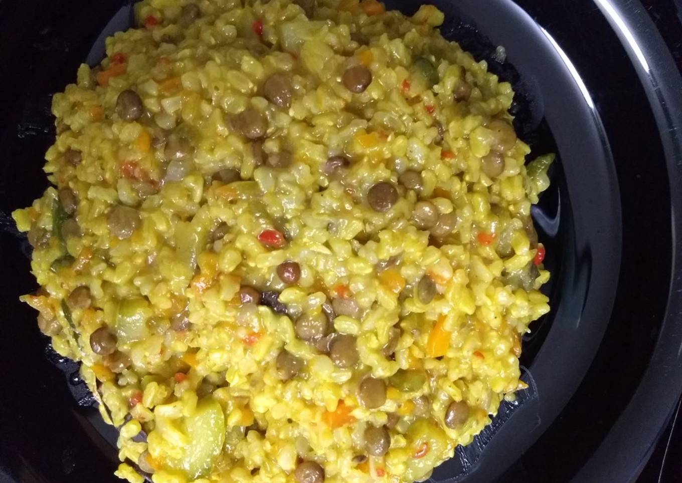 Risotto de arroz yamaní con vegetales