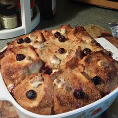 A picture of Blueberry and Cream Cheese Baked French Toast.