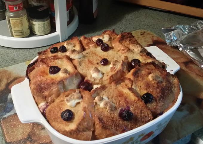 Blueberry and Cream Cheese Baked French Toast