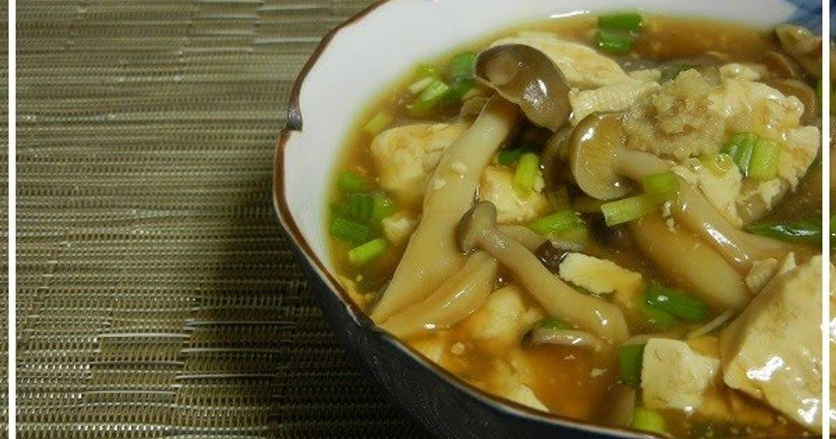 Simmered Crumbled Tofu and Shimeji Mushrooms Recipe by cookpad.japan