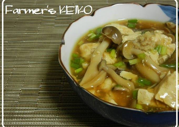 Recipe of Homemade Simmered Crumbled Tofu and Shimeji Mushrooms