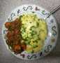 Easy Way Make cheesed mash potatoes topped with spring onions &amp; chicken liver stew the Can Spoil the Tongue So Delicious