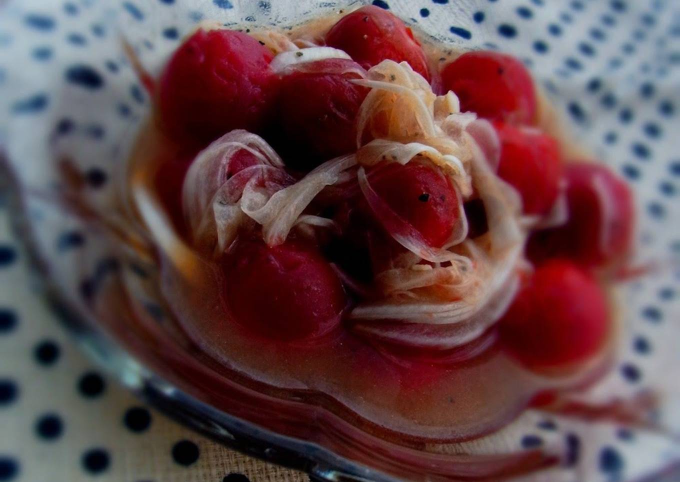 Cherry Tomatoes and Spring Onions in Chinese Style Marinade