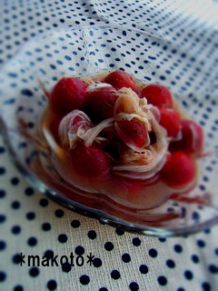 A picture of Cherry Tomatoes and Spring Onions in Chinese Style Marinade.