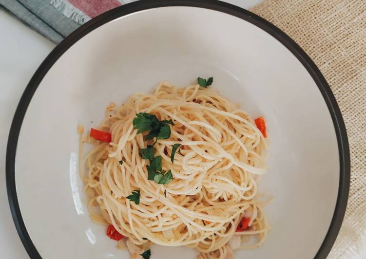 Resep Spaghetti Aglio Olio, Enak Banget