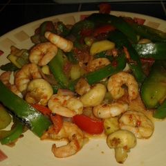 A picture of Low fat chilli king prawn stir fry.
