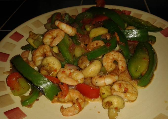 Low fat chilli king prawn stir fry