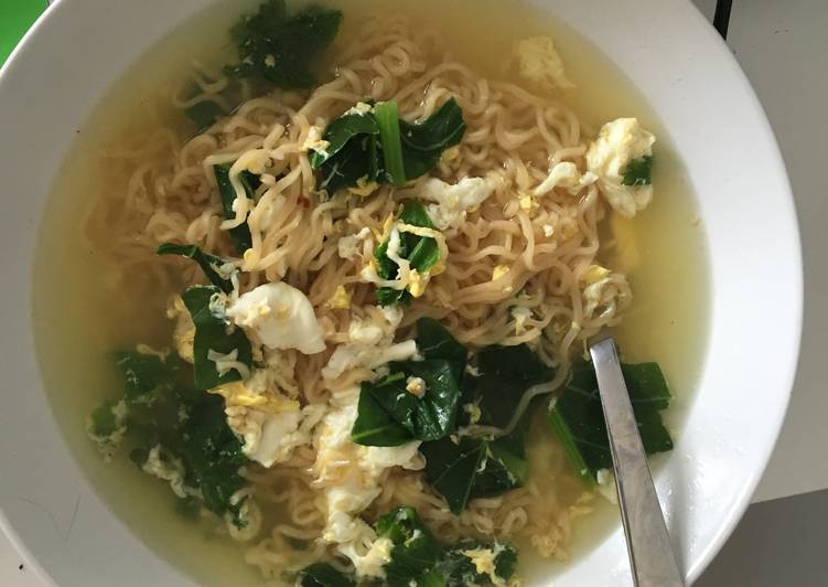 Steps to Prepare Favorite Eggs &amp; Greens Ramen