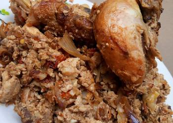 Popular Cuisine Overleft chicken in egg sauce Restaurant Style